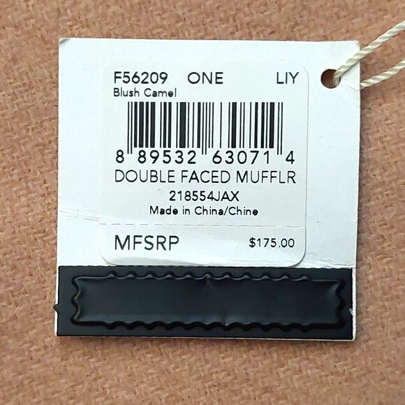 COACH Classic Vintage Pink Tan Reversible Wool & Cashmere Scarf VWT $175 - Picture 13 of 13